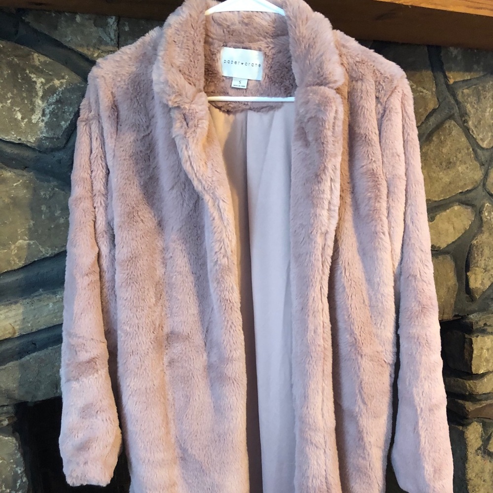 Blush fuzzy coat